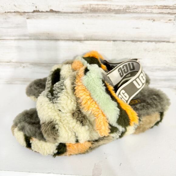 UGG Slippers Women Size 7 Fluff Yeah Slide Cali Collage Slipper Camo Lounge Cozy - Picture 5 of 9